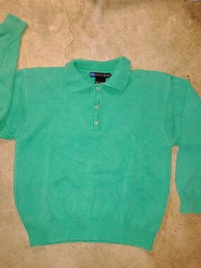 Men's Green Polo Knit Sweater